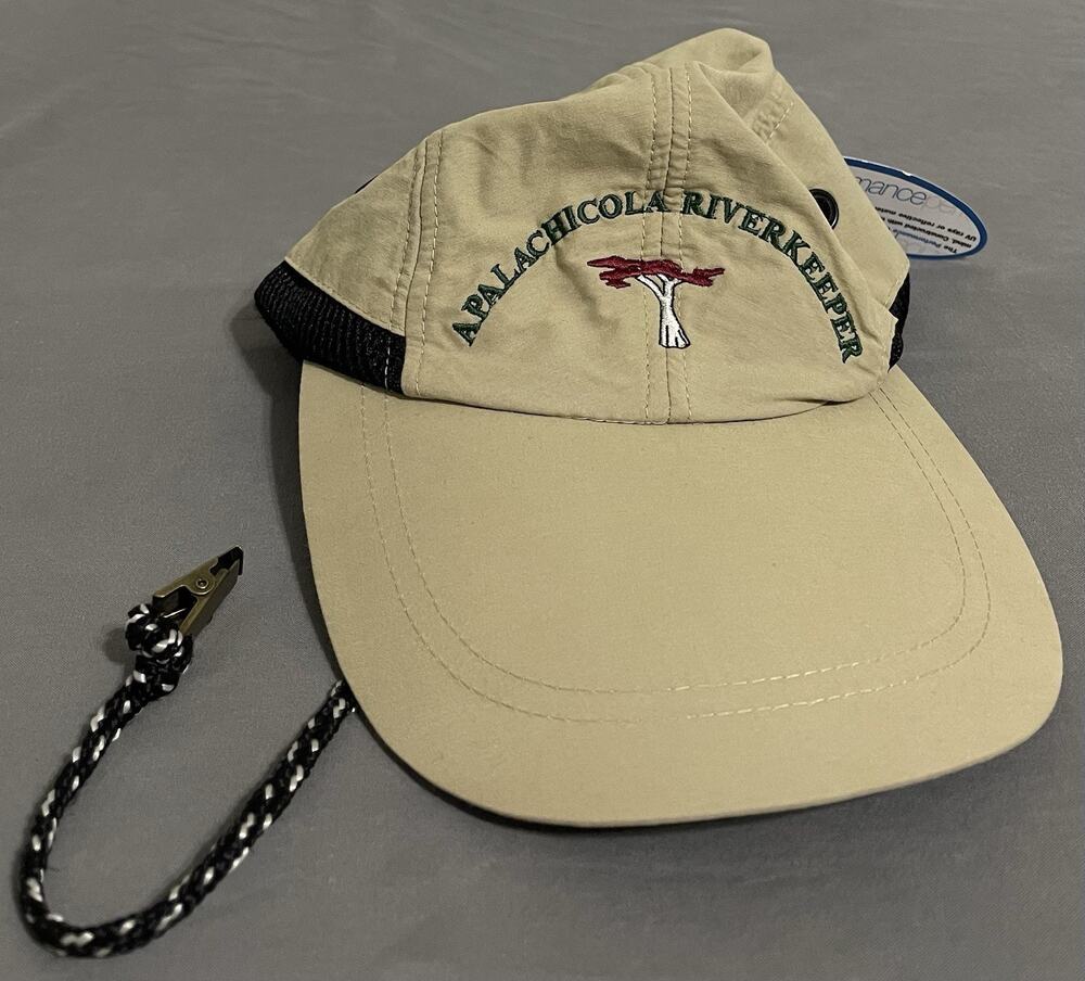 NWT Adams Sunblock Apalachicola Riverkeeper Fishing Hat UPF 50+ Khaki Clip